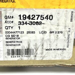 ACDelco Alternator 334-3082 Remanufactured Fits GM 19427540 Generator SE18